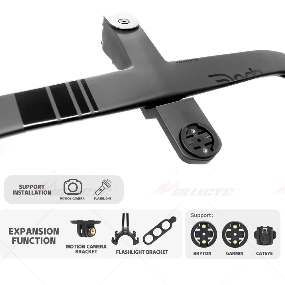 DEDA ALANERA RS T1000 Integrierter Carbon-Straßenlenker mit Computerhalterung, interner Kabelführung, 28,6-mm-Steuerung und Abstandshalter – Detail 6