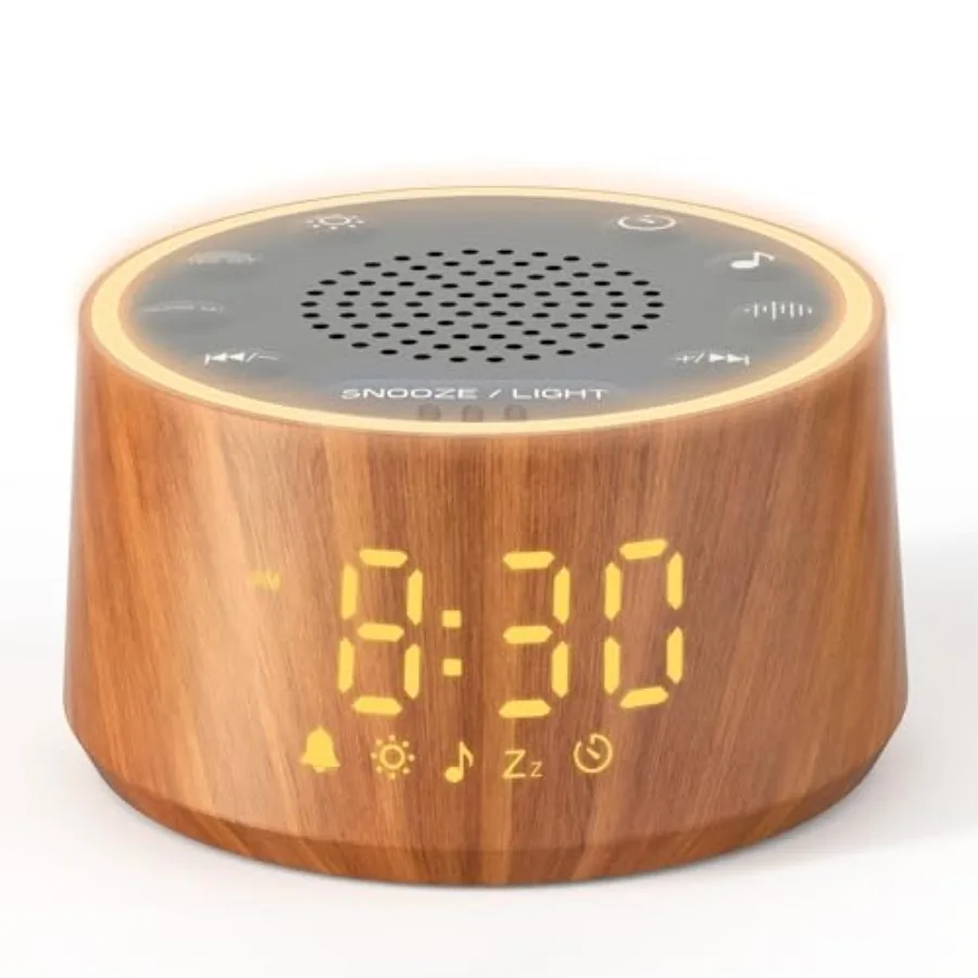 

Устройство для сна с 25 успокаивающими звуками, ночником и будильником, регулируемая яркость, генератор звуков для сна