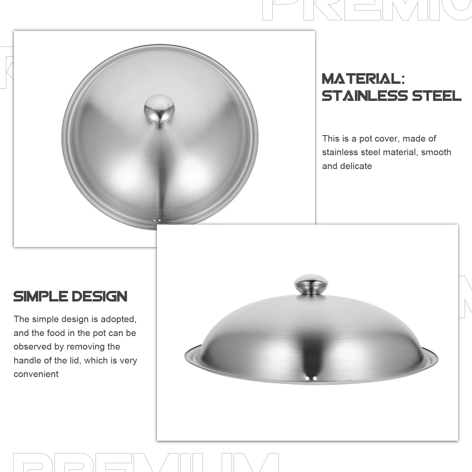 

Крышка кастрюли из нержавеющей стали, универсальная сменная крышка для кухонной посуды для домашнего использования в отеле, ресторане