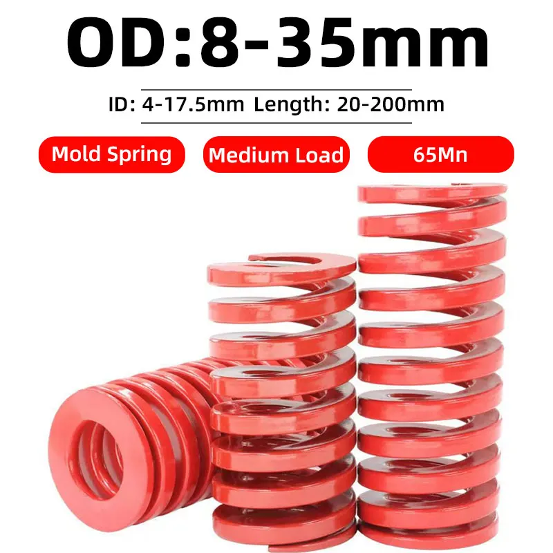 

Tbelix 1PCS Red Medium Load Die Mold Spring Compression Spring Steel For Mechanical Equipment 3D Printer Accessories