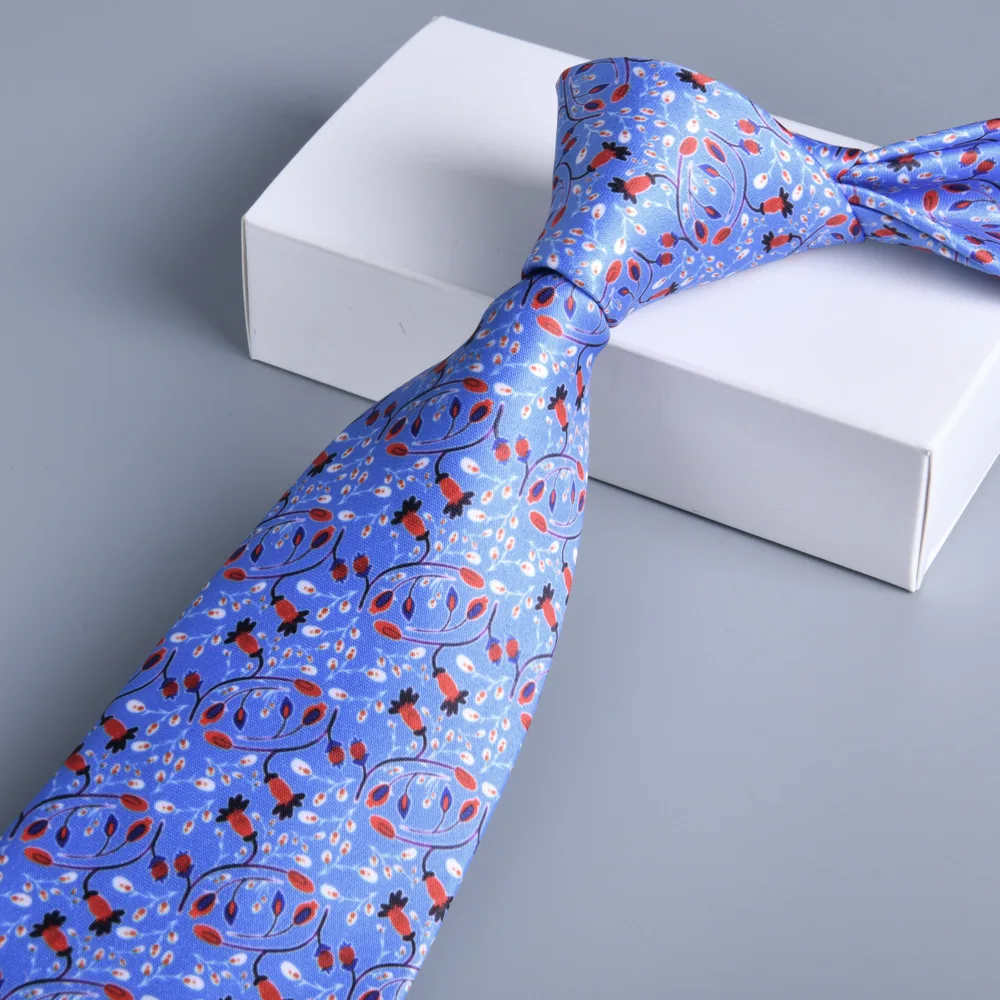 Vintage Seide Krawatten Herrenmode 8cm Blume Blumen Krawatte für Männer Hochzeit Business Meeting Gravata Soft Printing Krawatte wed Geschenke – Detail 7