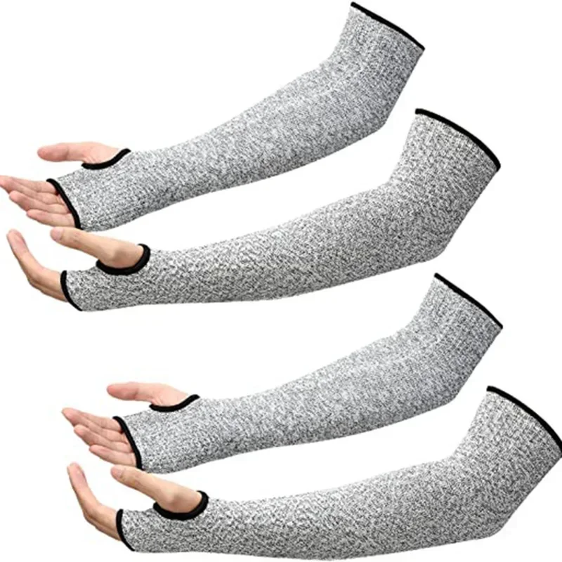 Black/Gray Straight Tube Anti Cutting Arm Guard Wear-Resistant And Anti Cutting Level 5 Arm Sleeve Glass Repair Wrist Guard
