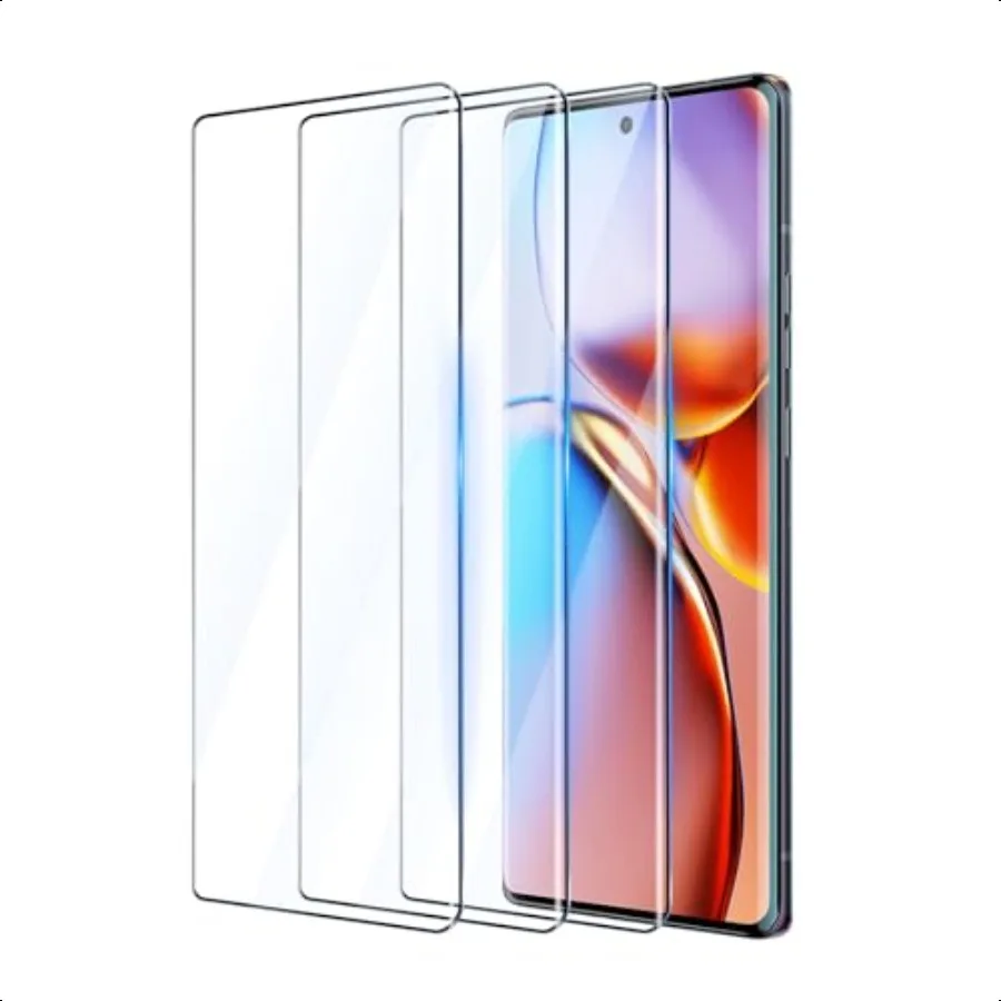 3 عبوات من واقي الشاشة لهاتف Motorola Moto Edge+ Plus 2023 مقاس 6.67 بوصة ثلاثي الأبعاد من الزجاج المقسى المنحني مضاد للخدش 9H Hardn HD Clea