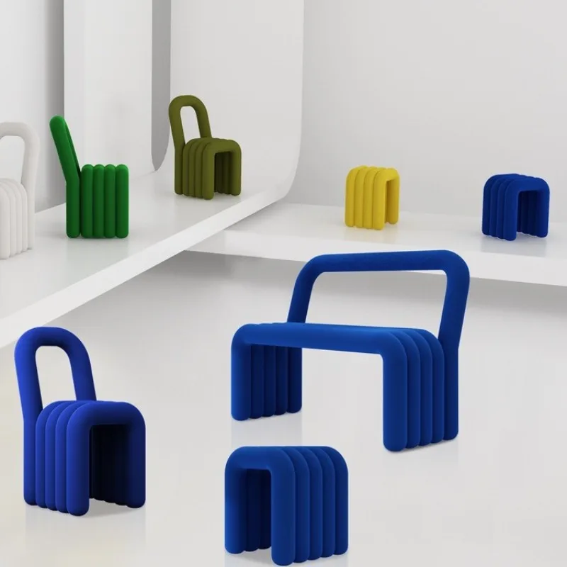 

Double long stool backrest Nordic wrought iron chair ins simple modern home 2 Internet celebrity dining chair