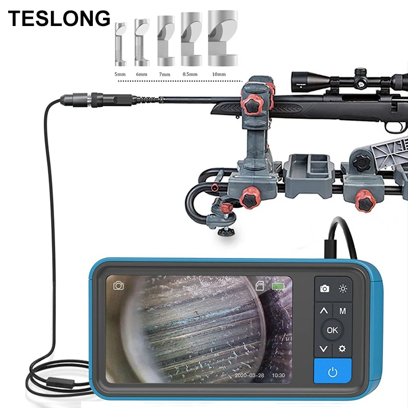 Teslong NTG450 Rifle Borescope with 4.5\'\' Screen 5mm Gun Cleaning Camera Fits .20 Caliber & Larger Hunting Gun Barrel Scope