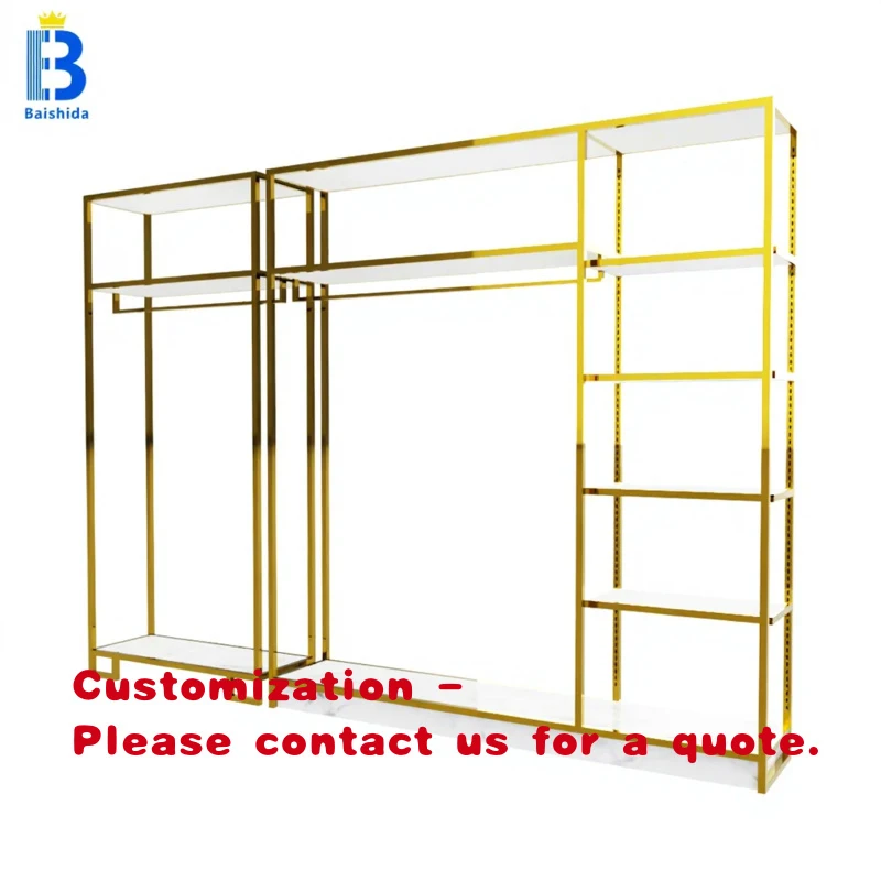 

custom.Hot Selling Custom Adjustable Stainless Steel Jewelry Showcase LED Strip Lights Gold Display Stand Waterproof Portable Du