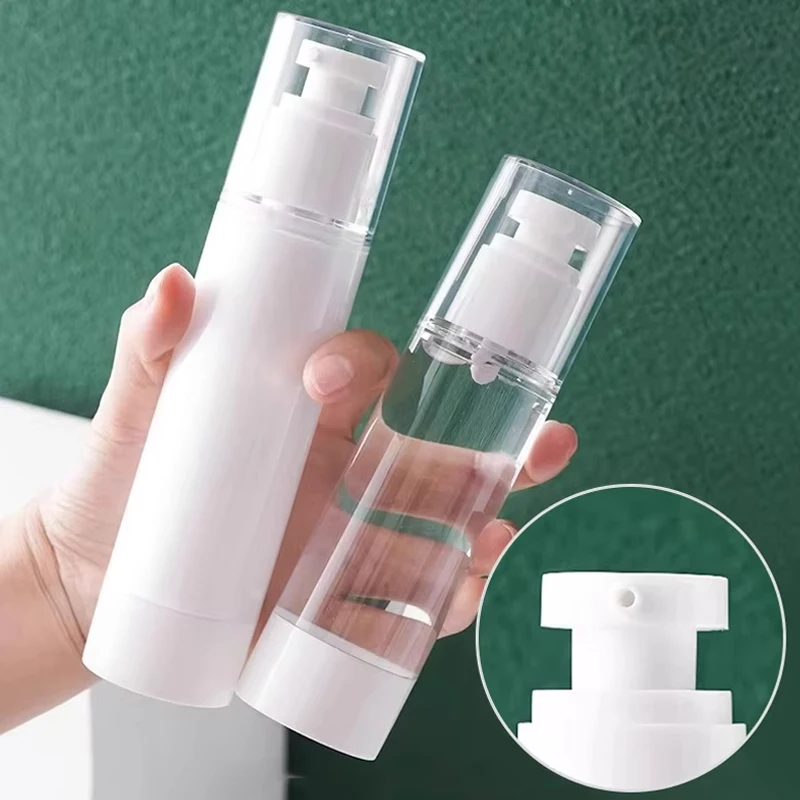 Botellas de repuesto al vacío, botella con pulverizador a presión, botella con bomba de crema, contenedores de artículos de tocador rellenables para viaje, loción cosmética para el cuidado de la piel
