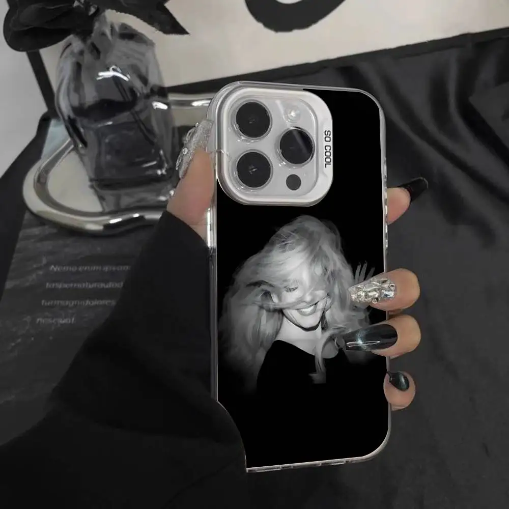 حافظة هاتف سنجر A-Adele لهاتف آيفون 16,15,14,13,12,11,Pro,XS,Max,Plus,Mini,SE غطاء مقاوم للصدمات من الحلوى البيضاء غير اللامعة