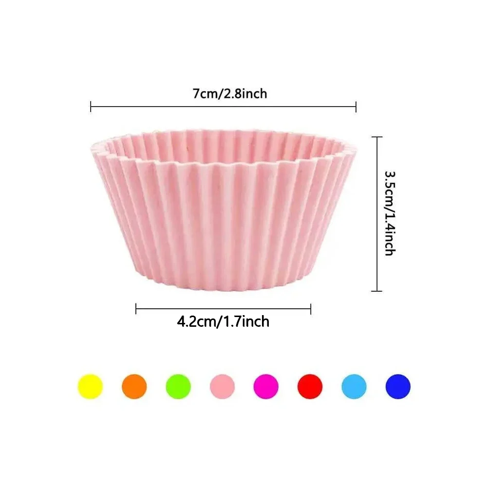 6-30pcs Silicone Muffin & Cupcake Molds Set , Non-Toxic Round Baking Cups 7x4.2x3.5cm, Perfect Home Kitchen Gift Upgrade