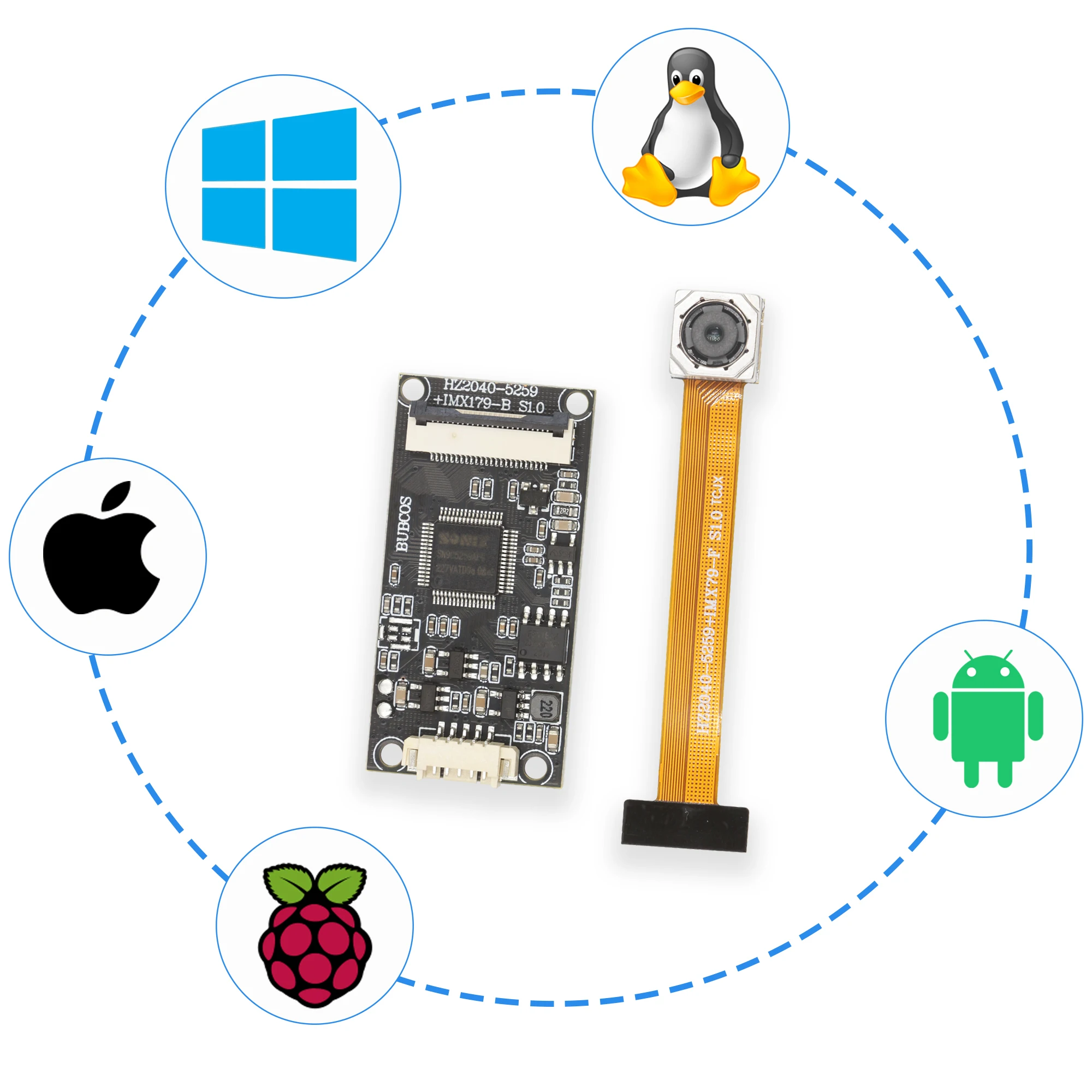 

8Mp CMOS Sensor IMX179 (1/3.2") USB2.0 Auto Focus Mini Module Camera with 3264x2448 Resolution 30FPS Free Driver