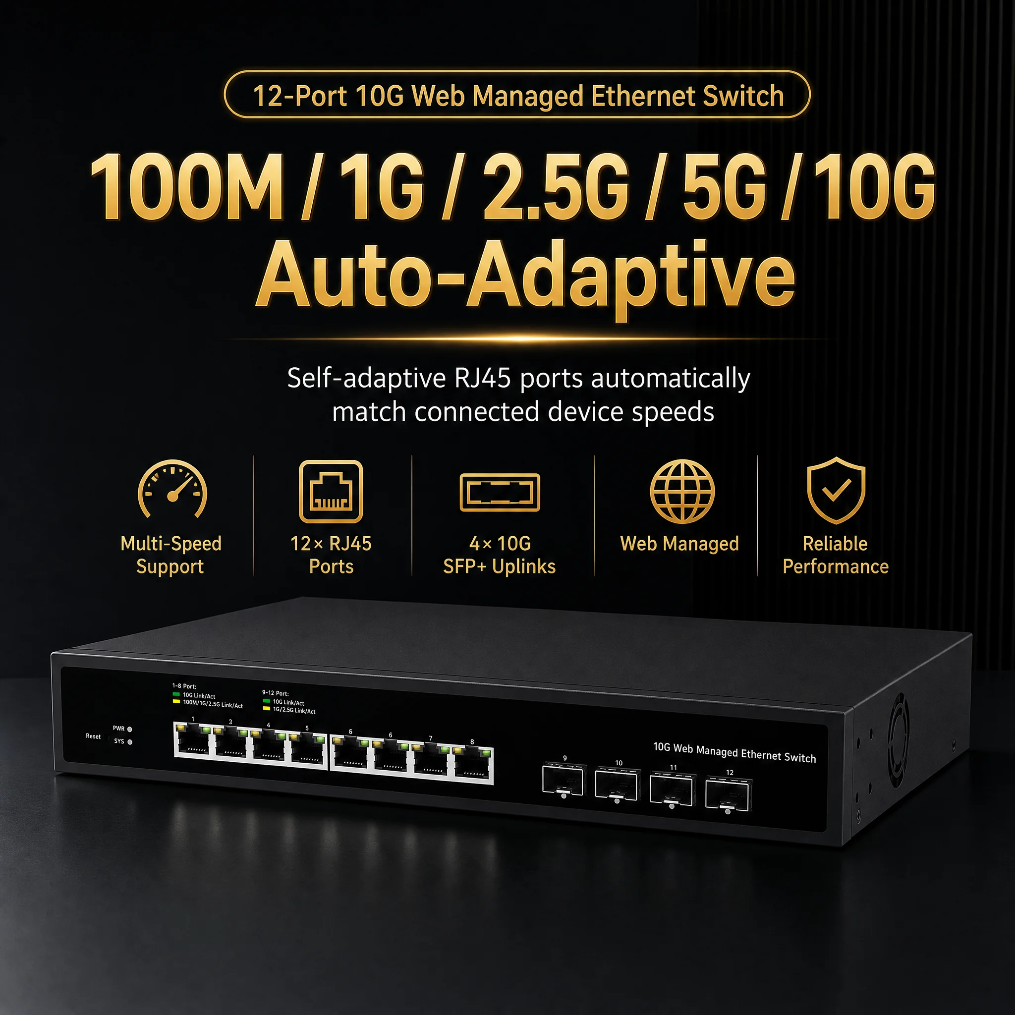 Web Managed Multi Gigabit Ethe - Sfp+ 10G Managed Switch 8 Port 评论和价格