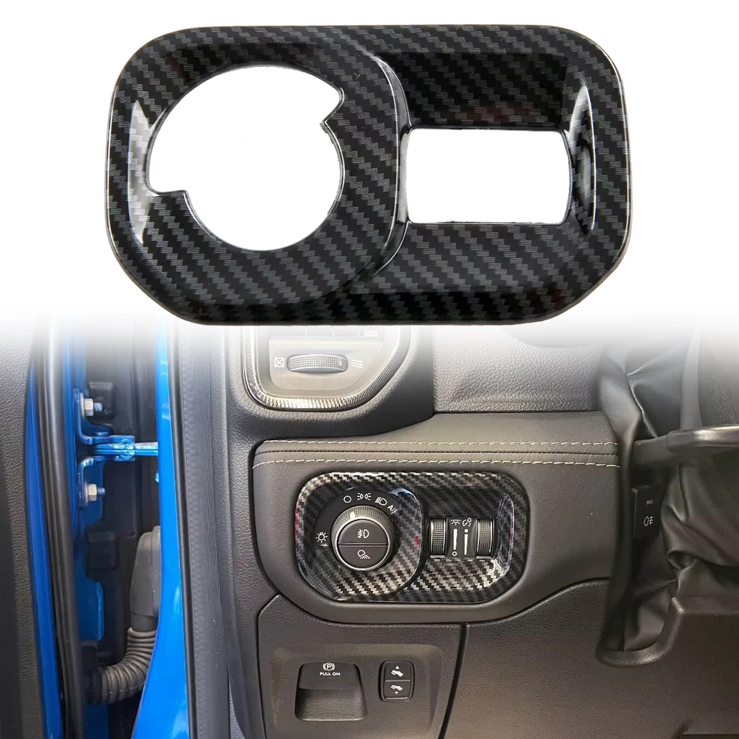 

Only Fit LHD! For 2019-2023 Dodge RAM 1500 / RAM TRX 2021-2023 Car Interior Accessories ABS Head Light Switch Cover Trim 1pcs