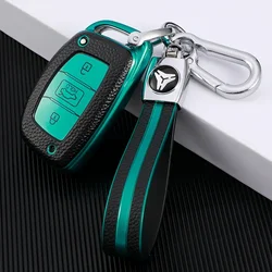 Leather TPU Car Smart Key Cover Case Bag Shell Holder Keychain for Hyundai Avante I10 I20 I30 HB20 IX25 IX35 IX45 TUCSON