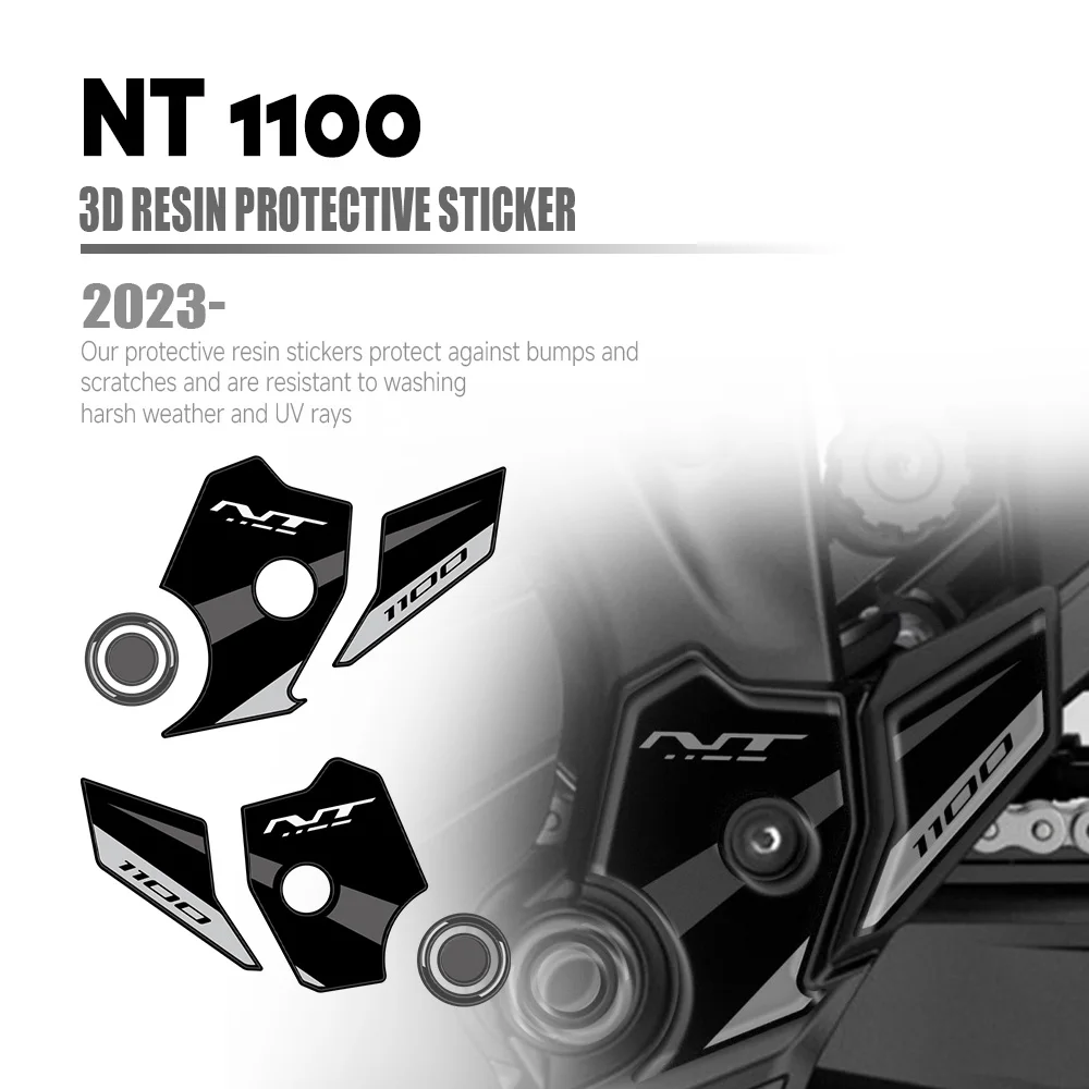 For NT1100 NT-1100 Side Footstool 3D Gel Epoxy Resin Sticker 2022-2026 Accessories Motorcycle Heel Protector Stickers