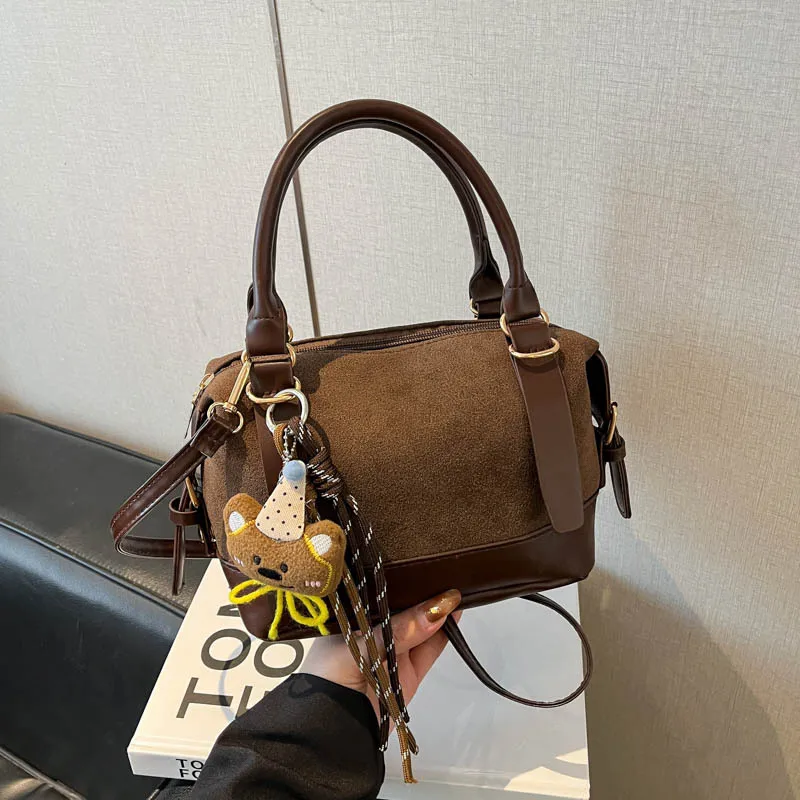 

Винтажные лоскутные дизайнерские сумки через плечо Boston для женщин, корейский стиль, женская сумка через плечо из искусственной кожи, универсальные дорожные женские сумки