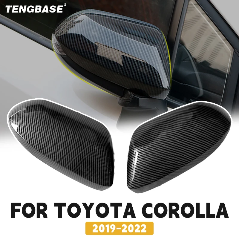 Araba dikiz Toyota Corolla için yan ayna kapağı kılıf kabuk Trim Reeling 2019 2020 2021 2022 aksesuarları ABS karbon Fiber