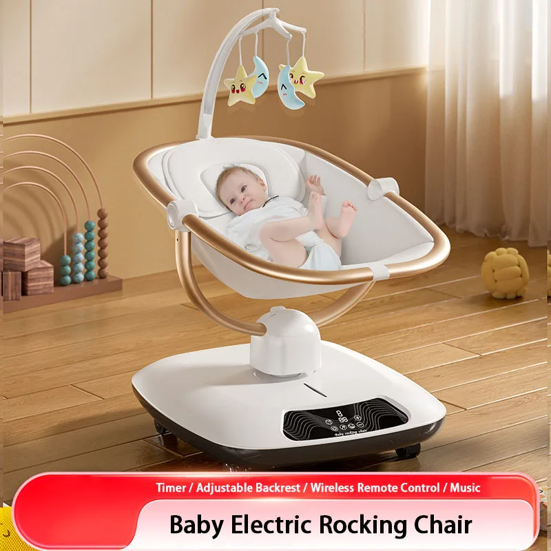 

Электрическое кресло-качалка для младенцев с функцией таймера, регулировкой спинки, музыкой и беспроводным пультом управления: Колыбель для новорожденных