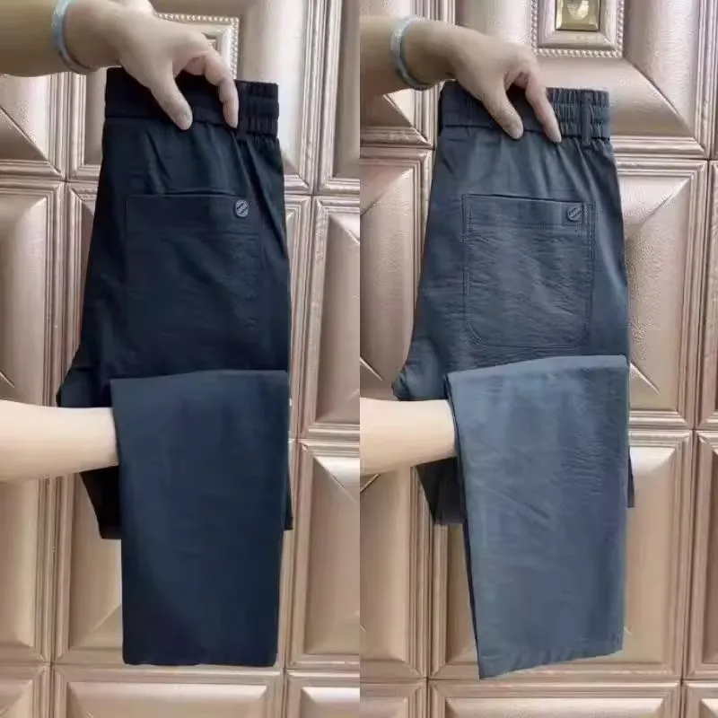 

2026 New Ice Silk Cool Feeling Ultra-Thin Men's Casual Work Pants Loose Qui-Dry Sport Straight Leg Trousers for Summer