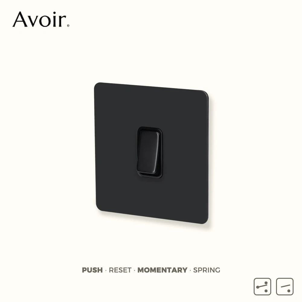 

Avoir Vintage Push Button Switch Black Stainless Steel Panel Momentary Switch Electrical Socket With Usb Type C Reset Switches