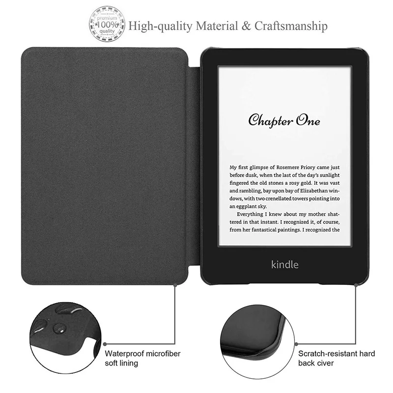 Flip Case for Kindle Paperwhite 6 KPW6 7 Inch Fashion Cloth Texture Case for 2024 Kindle 12th Colorsoft Protection Easy Reading