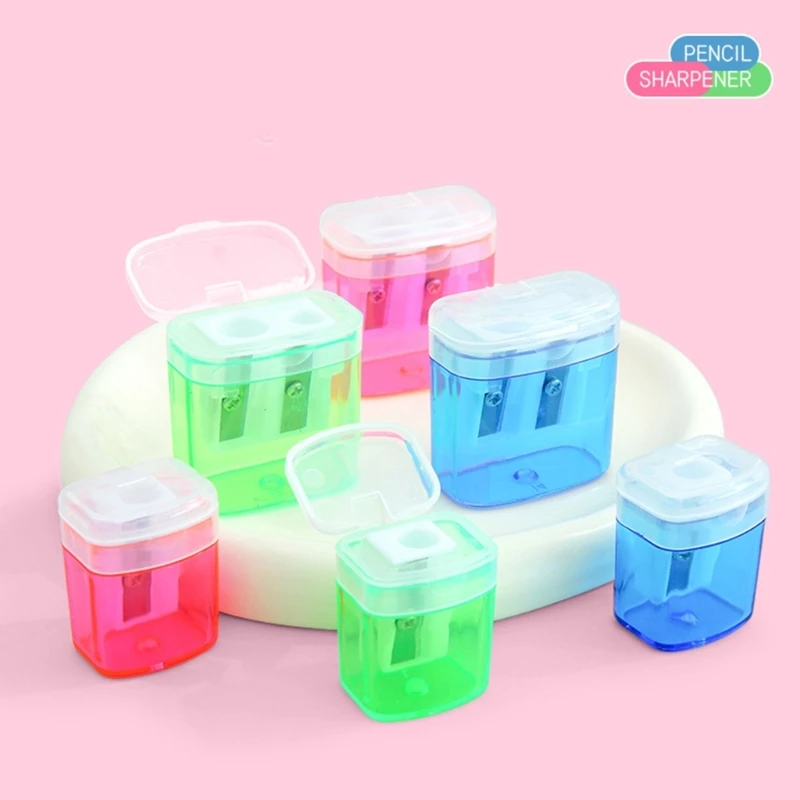 12Pcs SINGLE Hole Sharpener ขนาดเล็ก Sharpener Double Hole Sharpener สำหรับของขวัญเด็ก Dropship