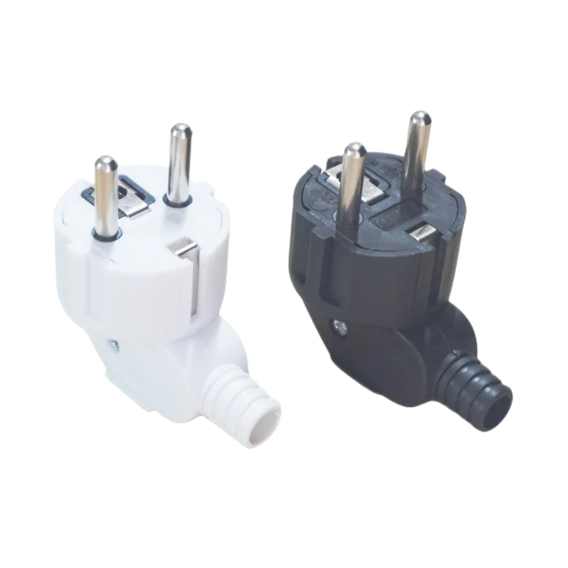 EU Plug Adapter 250V 16A Male Replacement Outlets Rewireable Schuko Electeic Socket 4.8 Euro Connector For Power Extension Cable