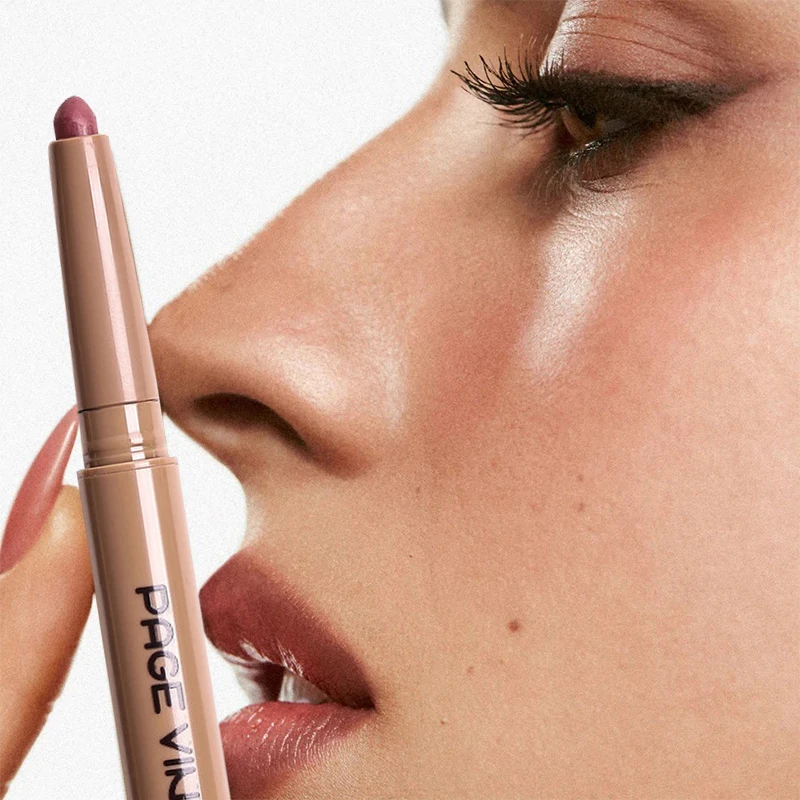 Blogger แนะนํา Lip Liner ยี่ห้อ Long-Lasting Velvet Matte เริ่มต้นเซ็กซี่ Double-ended Silky Peptide Nude Lip Liner