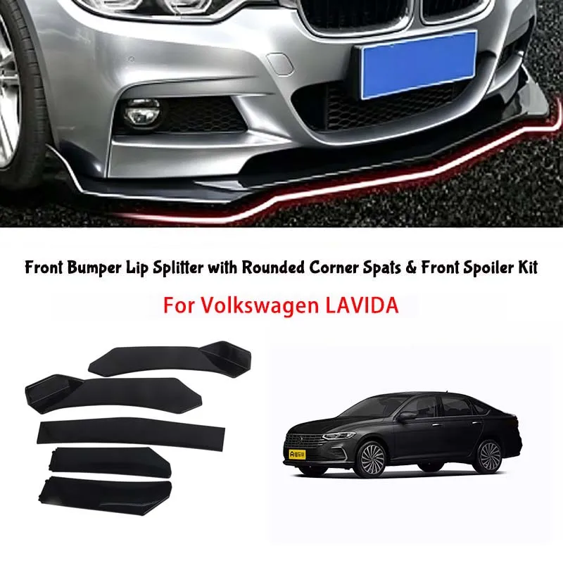 5-Segment Adjustable Front Bumper Lip Splitter Body Kit For Volkswagen LAVIDA body kits