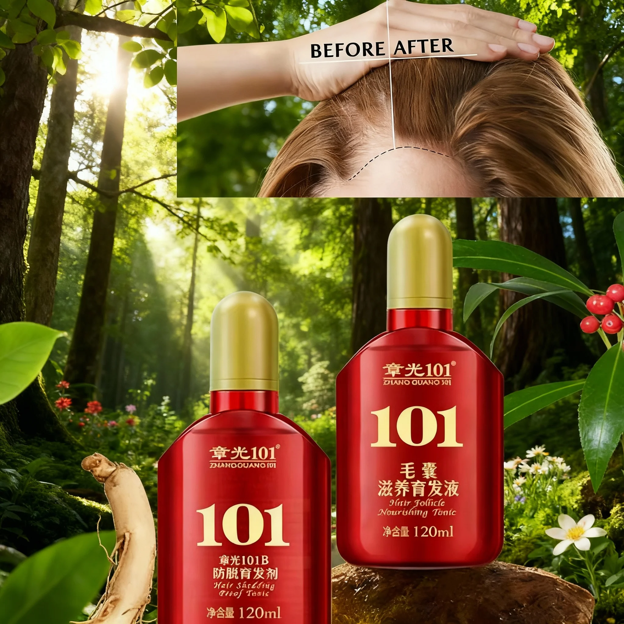 Hair Follicle Nourishing Tonic Chinese Herbal Formula Zhangguang101 Hair Regrowth Product Hair Growth Tonic Hair Loss Treatment