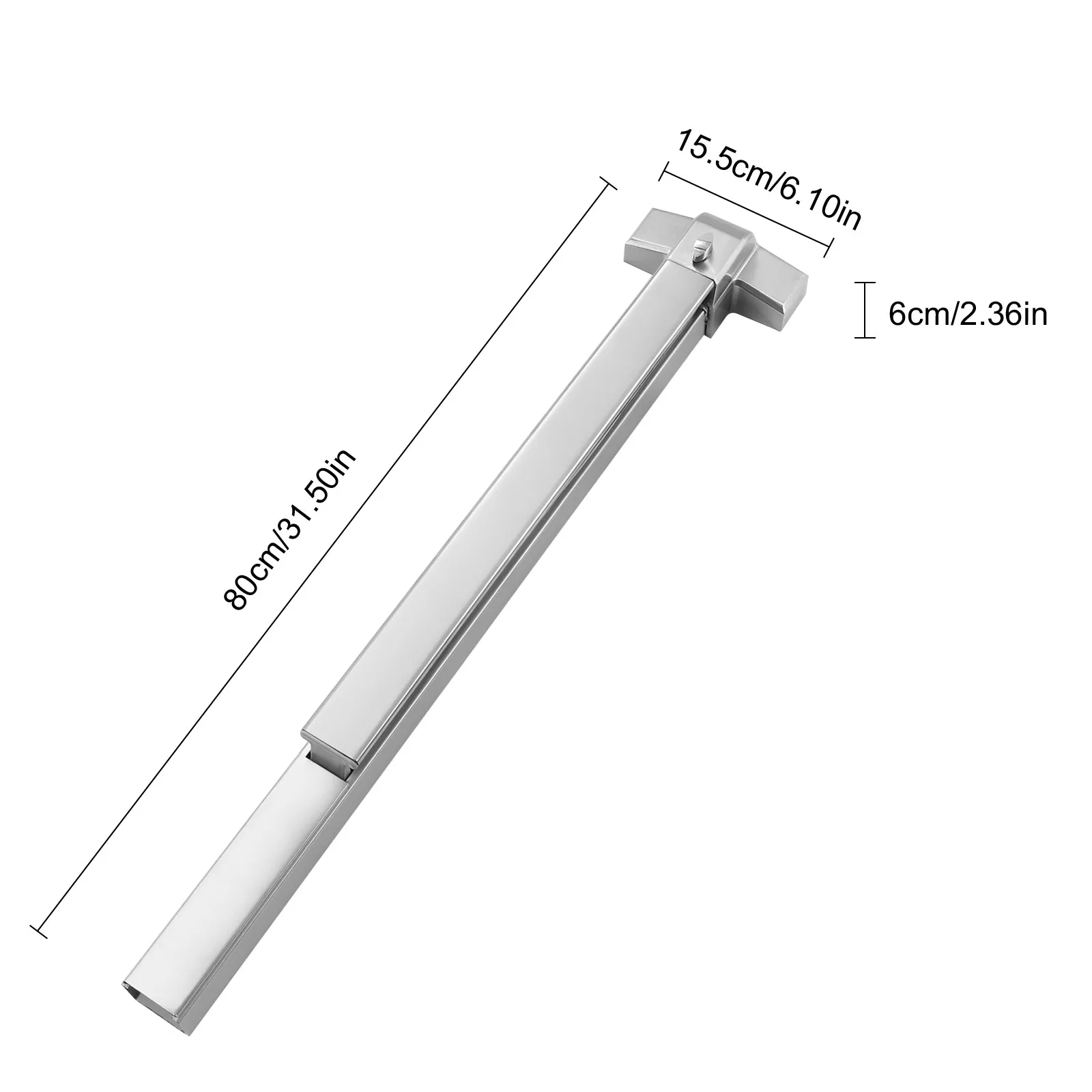 Perangkat Keluar Panic Bar Perak, Kunci Tanggam, Batang Dorong untuk Pintu Keluar & Tuas Keluar dengan Kunci Diterapkan pada Semua Jenis Pintu Interior