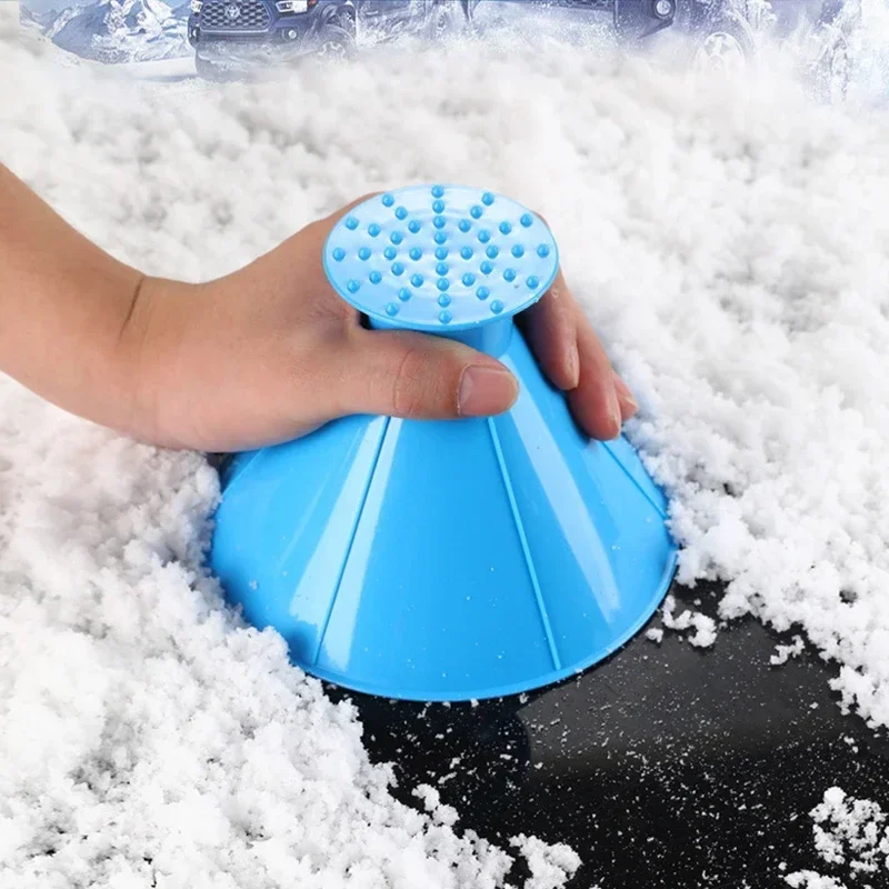 Car Window Windshield Magic Ice Scraper Oil Funnel Snow Remover Shovels Deicer Cone Tool Scraping Winter Accessories