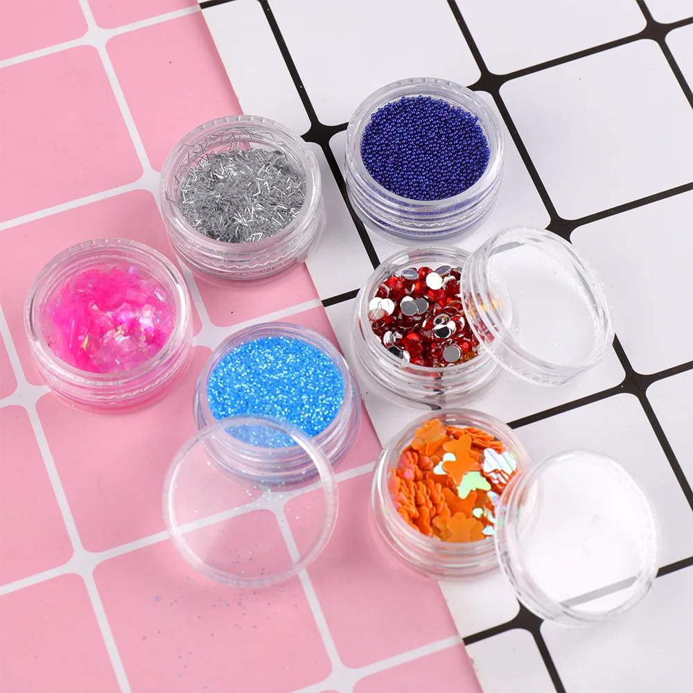 Nail Glitter Flakes, Sequins, Rhinestones, Caviar Beads Foils, Charm, DIY Nail Art Decoration, Manicure Accessories, 36 Colors