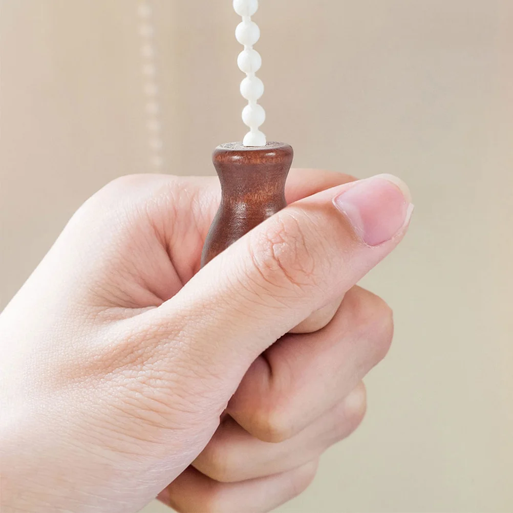 

18pcs Wooden Beads Pull Cord Material Simple Design Curtains Blinds Accessories Rope Replacement Home Decor