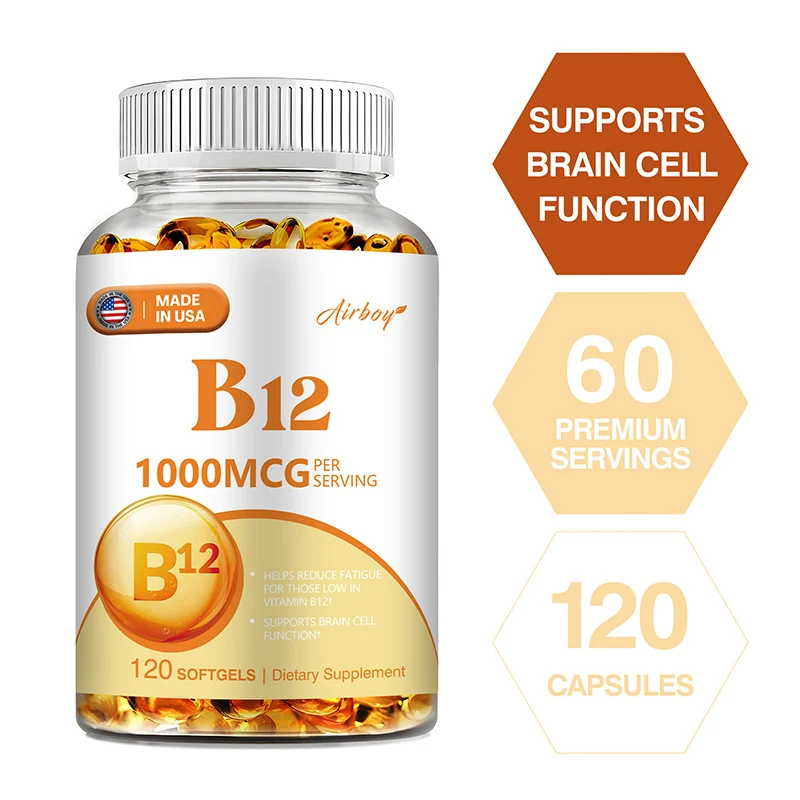 Vitamin B12 1000mcg - Benefits Brain & Heart Function, Supports Memory, Learning, Helps Boost Natural Energy