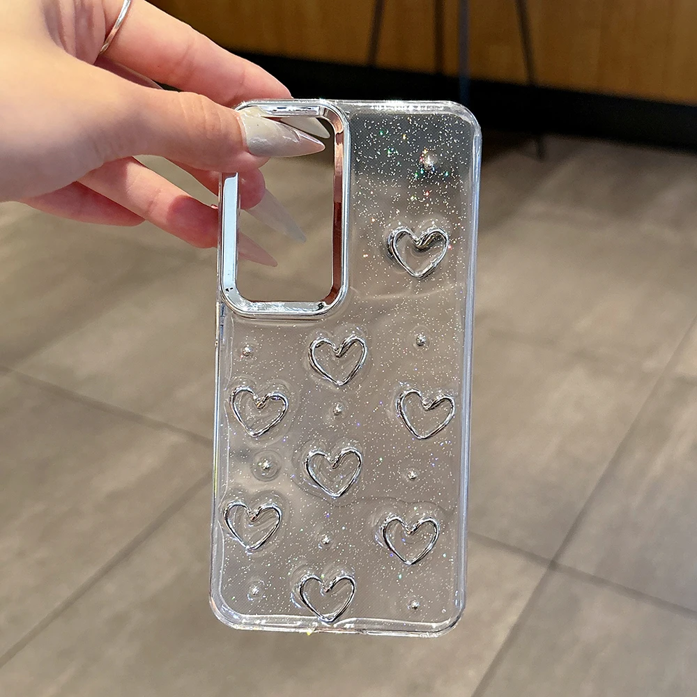 Niedliche 3D-Handyhülle mit silbriger Schleife für Samsung Galaxy A16 A25 A35 A56 A55 A54 A05S, weiche, stoßfeste, transparente Abdeckung, Epoxidharz-Hülle – Detail 9