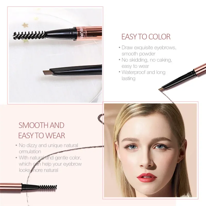 O.TWO.O-lápiz de cejas triangular ultrafino, 6 colores, definidor de cejas preciso, larga duración, resistente al agua, Rubio, marrón, maquillaje para cejas