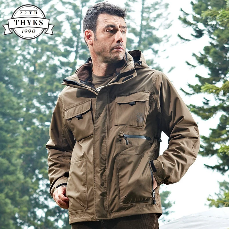 

Men Tactical Jackets Winter Waterproof Removable Fleece Lining 2 In 1 Thick Hooded Jacket SWAT Military Combat Hiking Coat Male