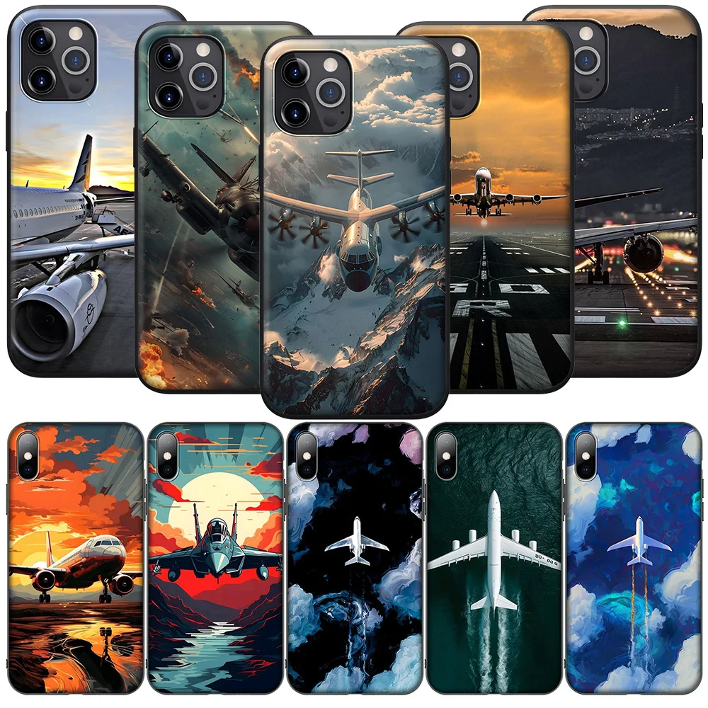 H-2 Airplane Red Space New Phone Case for Xiaomi POCO M6 M5 M4 F5 X6 C65 C55 C50 C51 C40  X4 Pro