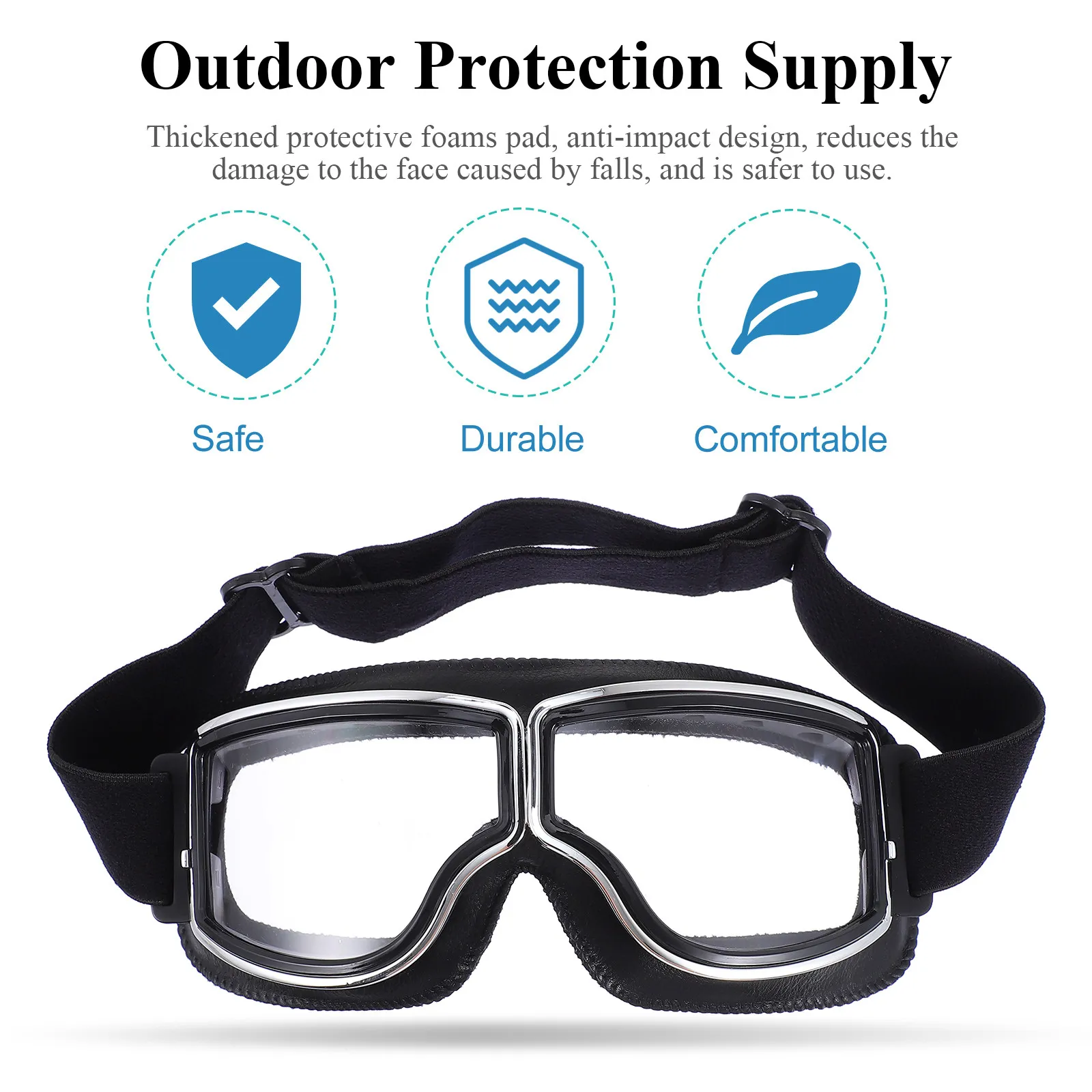 

1 шт. Мотоциклетные очки с регулируемой защитой от ветра, утолщенные, с пенопластовой защитой от ударов, для занятий спортом на открытом воздухе и езды на велосипеде