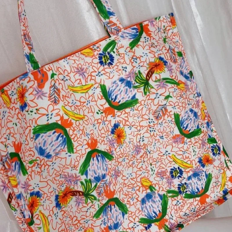 ChimCanvas-Sac fourre-tout grande capacité pour femme, initié au graffiti, beauté, thé de l'après-midi, peinture à l'huile, vacances, plage