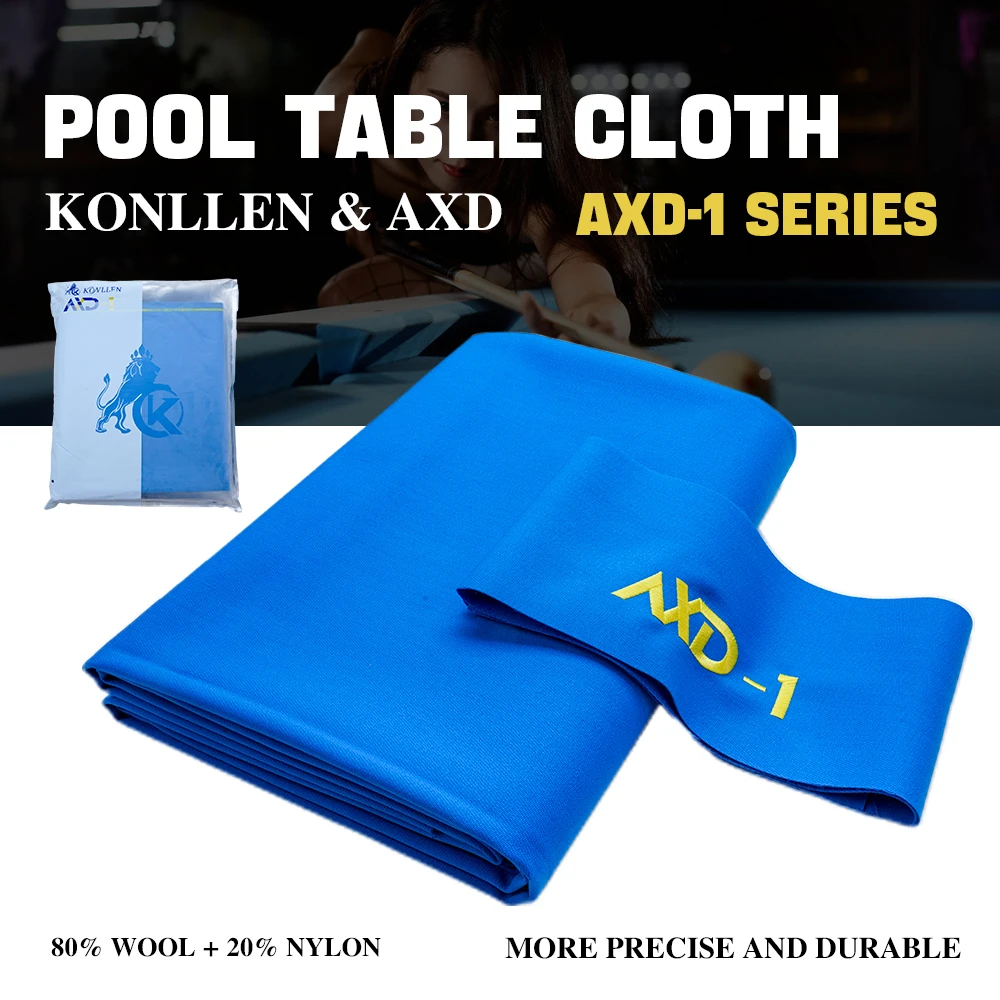 KONLLEN 9ft Pool Table Felt, 80/20 Wool Nylon Blend Billiard Table Cloth with Pre-Cut Strips, Professional Replacement Felt