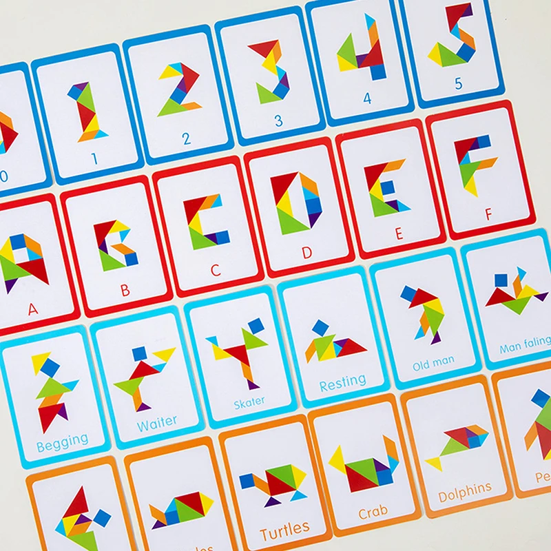 3D Houten Tangram Legpuzzels Bordspellen Kinderen Montessori Educatief Speelgoed Kinderen Kleuterschool Geometrische Vorm Leermiddel