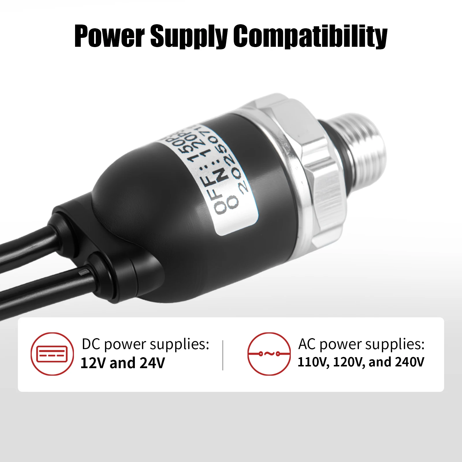 

Универсальный клапан переключателя контроля давления воздушного компрессора 90-200PSI 1/4NPT, переключатель управления из алюминиевого сплава