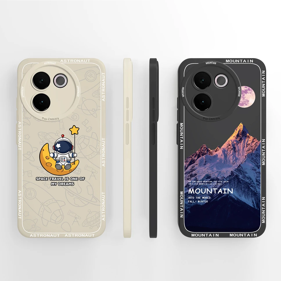 Phone Case For Vivo V30E 5G Pretty Mountain Astronaut Soft TPU Silicone Protection Back Cover For VivoV30E V30 E 30E Fundas Capa