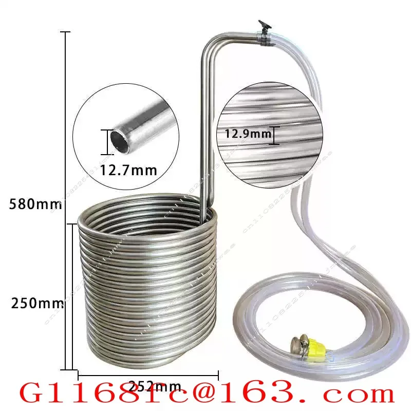 Stainless Steel Beer Cooling Coil Home Brew Fast Cooling Beverage Chiller Accessory 1/2'' Female NPT Ends Soda Refrigeration
