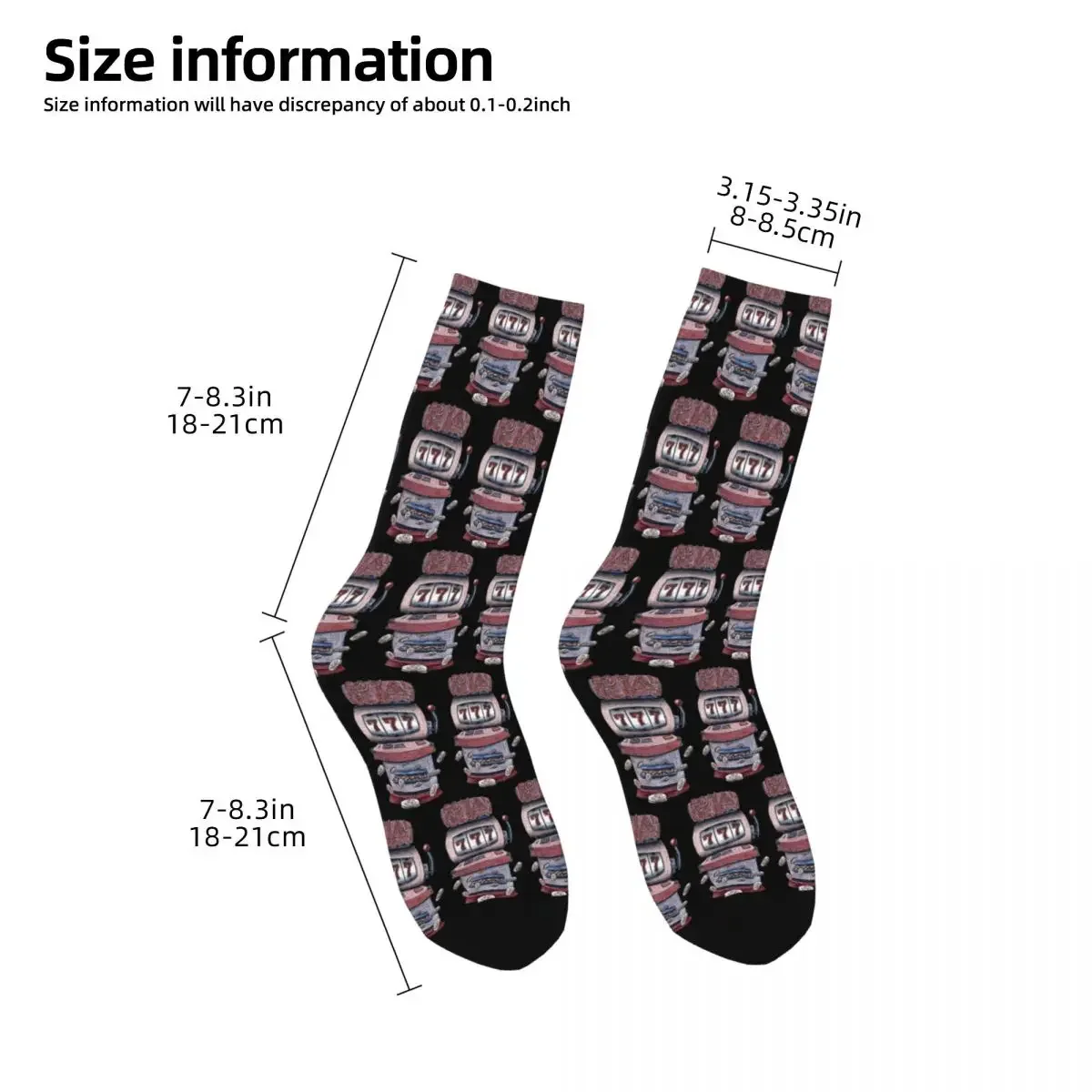 Slot Machine Socks Harajuku Super Soft Stockings All Season Long Socks Accessories for Man's Woman's Birthday Present