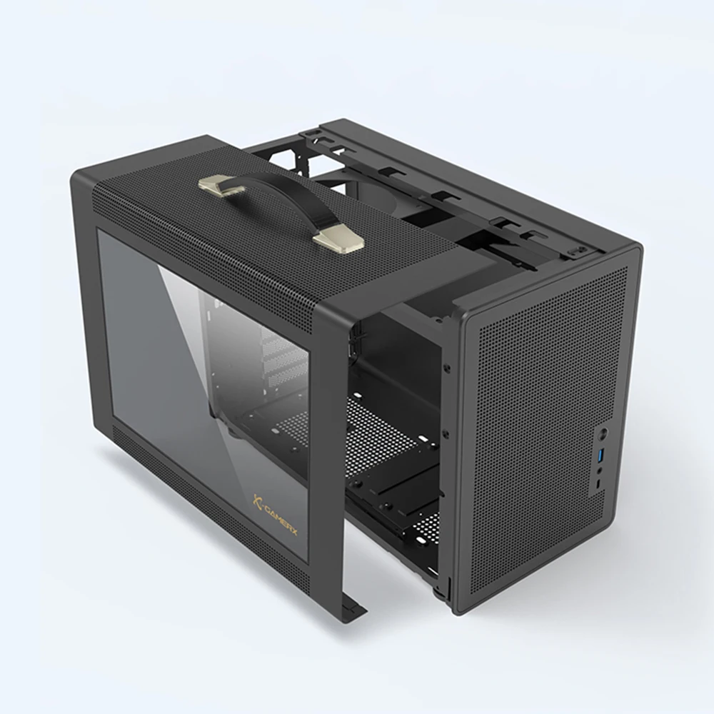 Imagem -04 - Caixa do Computador Portátil Desktop Trem de Força Mini Chassis Pequeno Itx Motherboard Atx Sfx Fonte de Alimentação u3 Tipo-c P60 M-atx