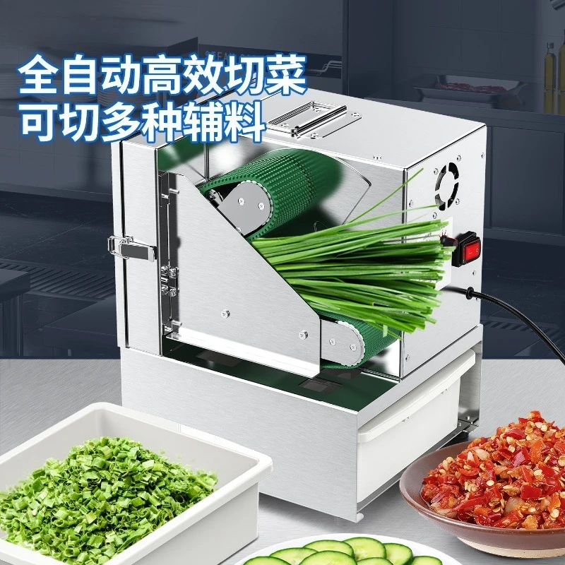 Commercial Electric Vegetable Cutter, Mini Multifunctional Chopper for Green Onion,Chives,Celery,Chili Rings