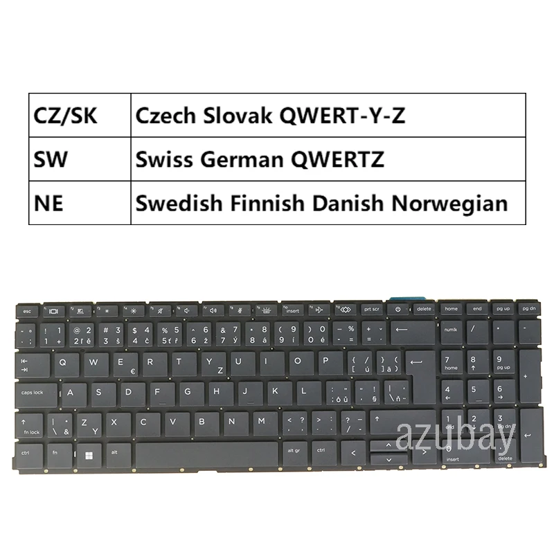 Czech Slovak Swiss Swedish Finnish Danish Norwegian Keyboard for HP Probook 450 G9 455 G9  450 G8 455 G8 450 G10 455 G10 650 G8