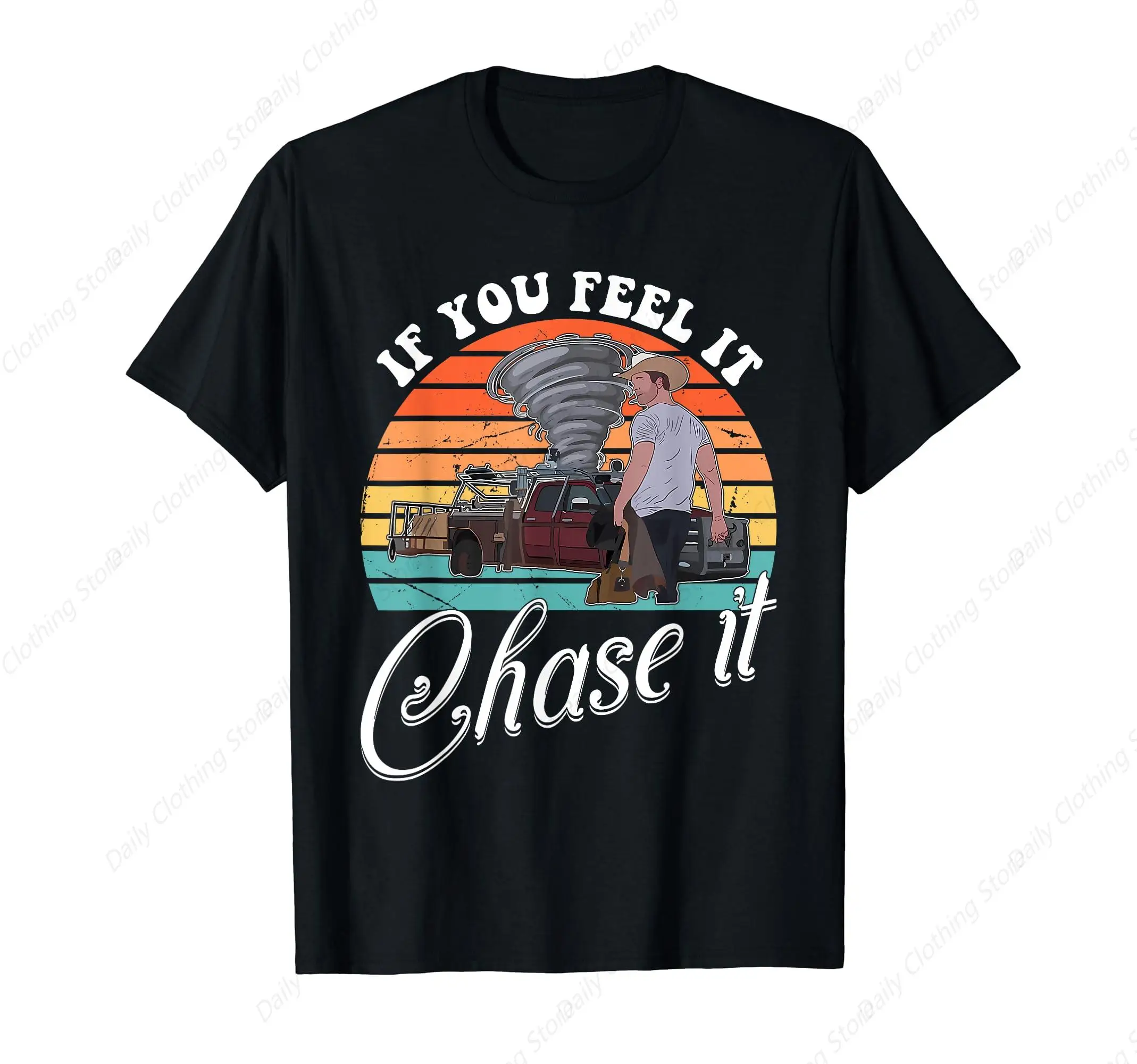 If You Feel It Chase It Vintage Design T-Shirt Sport Leisure T-Shirt Funny Graphic Tee Gifts Short Sleeve Outfits Tops